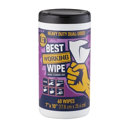 Best Working Wipes Heavy Duty DualSided Wet Wipes 60 wipescontainer BWWDOT60